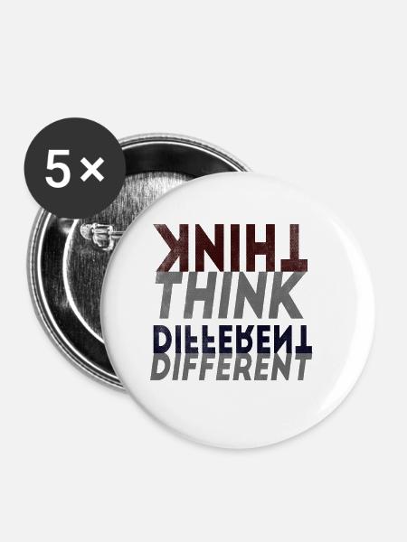 Denke anders - Buttons klein 25 mm (5er Pack) - Weiß