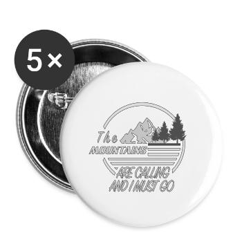 Mountain Hiking - Buttons klein 25 mm (5er Pack) - Weiß - Vorne
