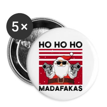 père Noël - Lot de 5 petits badges (25 mm) - blanc - Devant