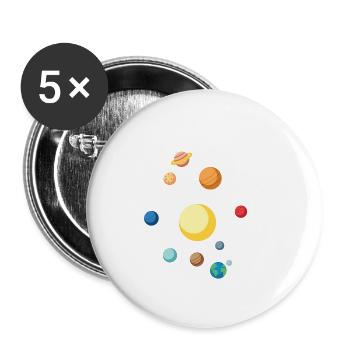 NASA Sonnensystem Klassisch Weltraum Geschenkidee - Buttons klein 25 mm (5er Pack) - Weiß - Vorne