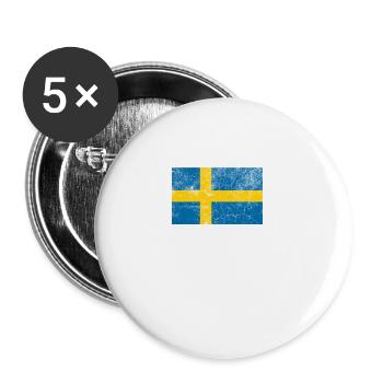 Schweden Flagge verzweifelt - Buttons klein 25 mm (5er Pack) - Weiß - Vorne