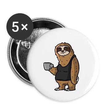 Fête de la gueule de bois au café paresseux - Lot de 5 petits badges (25 mm) - blanc - Devant