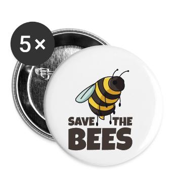 Save The Bees Bee Conservation Plant Ces Save T - Lot de 5 petits badges (25 mm) - blanc - Devant