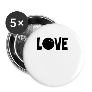 Squash Love Squash Player Squasher Squash - Buttons small 1''/25 mm (5-pack) - white - Front