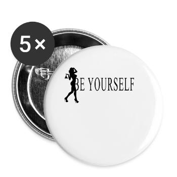 bad girl kiss grunge ornament statement aesthetic - Buttons small 1''/25 mm (5-pack) - white - Front