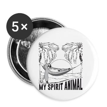 Sloth - Buttons klein 25 mm (5er Pack) - Weiß - Vorne