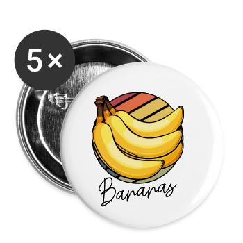 Bananen Frucht - Buttons klein 25 mm (5er Pack) - Weiß - Vorne