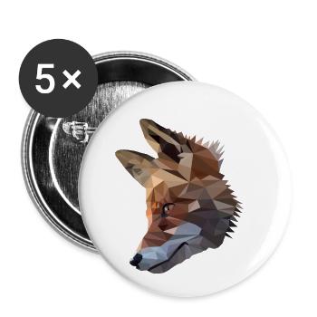 Fuchskopf Polygon Fuchs - Buttons klein 25 mm (5er Pack) - Weiß - Vorne