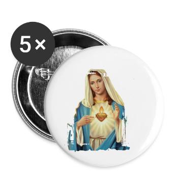 Holly Mary Maria Madonna Mariana Virgin Mary - Buttons small 1''/25 mm (5-pack) - white - Front