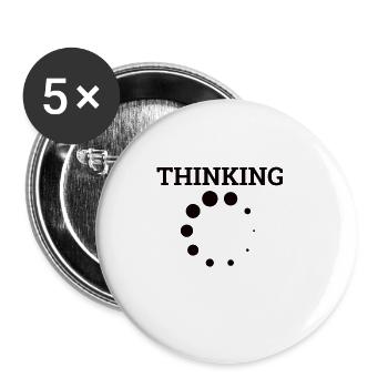 "Denken" | Computer, Informatica, Geek - Buttons klein 25 mm (5-pack) - wit - Voor