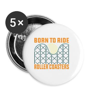 Montagnes russes - Lot de 5 petits badges (25 mm) - blanc - Devant