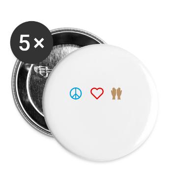 Massage d'amour de paix 2 - Lot de 5 petits badges (25 mm) - blanc - Devant