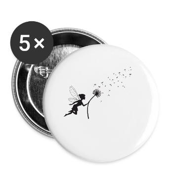 Butterfly design Dandelion design with saying - Buttons small 1''/25 mm (5-pack) - white - Front