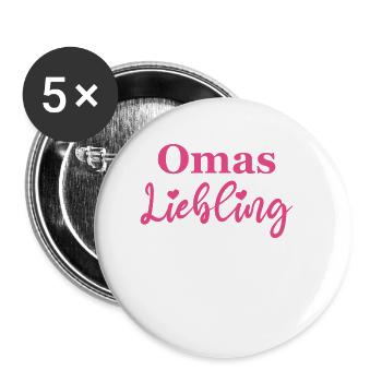 Omas Liebling Enkelin Enkelkind Mädchen Geschenk - Buttons klein 25 mm (5er Pack) - Weiß - Vorne