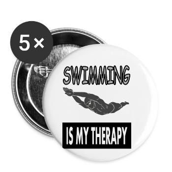 ich lerne schwimmen Schwimmer Schwimmsport Sprüche - Buttons klein 25 mm (5er Pack) - Weiß - Vorne