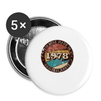 1978 Geburtstag Vintage Geschenkidee - Buttons klein 25 mm (5er Pack) - Weiß - Vorne