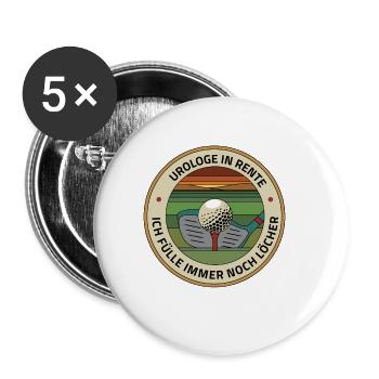 Urologe Golf Rente Golfer Golfplatz füllt Löcher - Buttons klein 25 mm (5er Pack) - Weiß - Vorne