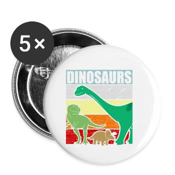 dinosaur - Buttons small 1''/25 mm (5-pack) - white - Front