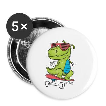 dinosaur - Buttons small 1''/25 mm (5-pack) - white - Front