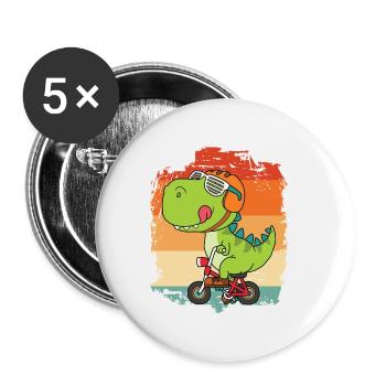 dinosaur - Buttons small 1''/25 mm (5-pack) - white - Front