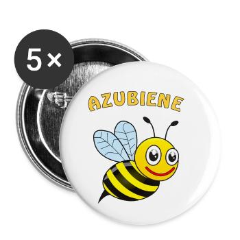 BIENE AZUBIENE - Buttons klein 25 mm (5er Pack) - Weiß - Vorne