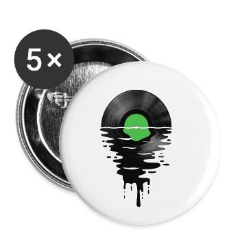 VinilLPRekord Sunset Grün - Lot de 5 petits badges (25 mm) - blanc - Devant
