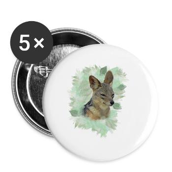 Schakal - Wildhund - Afrika - Safari - Kenya - Buttons klein 25 mm (5er Pack) - Weiß - Vorne