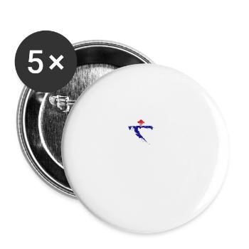 Kroatien Herzschlag EKG Heartbeat Vintage Retro - Buttons klein 25 mm (5er Pack) - Weiß - Vorne
