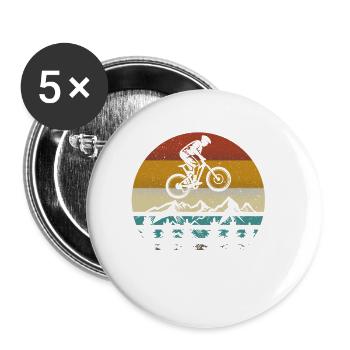 Vélo vtt vtt vtt BMX rétro - Lot de 5 petits badges (25 mm) - blanc - Devant