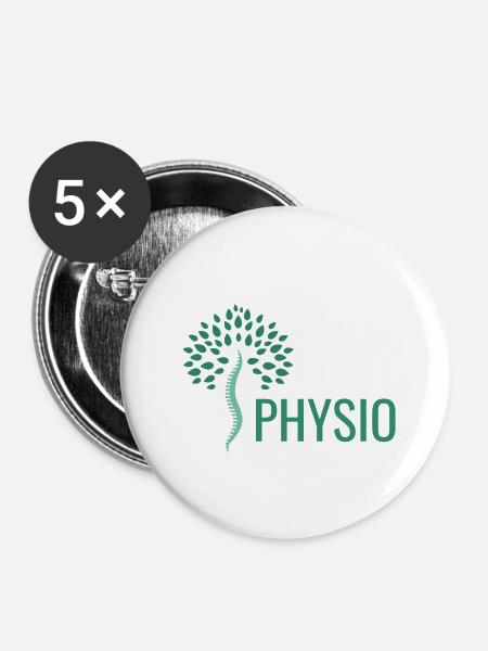 Physiotherapie Logo - Buttons klein 25 mm (5er Pack) - Weiß