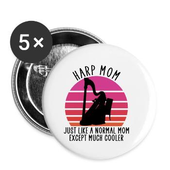 harp mom - Buttons small 1''/25 mm (5-pack) - white - Front