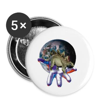 Stegosaurus - Buttons small 1''/25 mm (5-pack) - white - Front