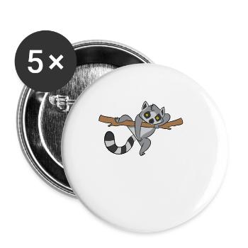 Doux lémurien bébé animal Lémur - Lot de 5 petits badges (25 mm) - blanc - Devant
