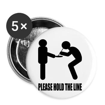 Please Hold The Line - Buttons klein 25 mm (5er Pack) - Weiß - Vorne
