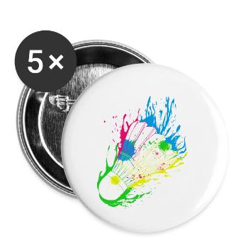 Splash Badminton - Buttons small 1''/25 mm (5-pack) - white - Front
