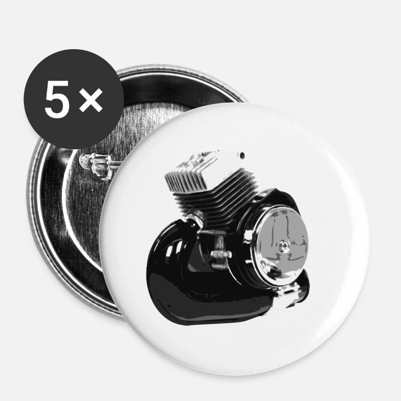 EngineMob - Buttons small 1''/25 mm (5-pack) - white