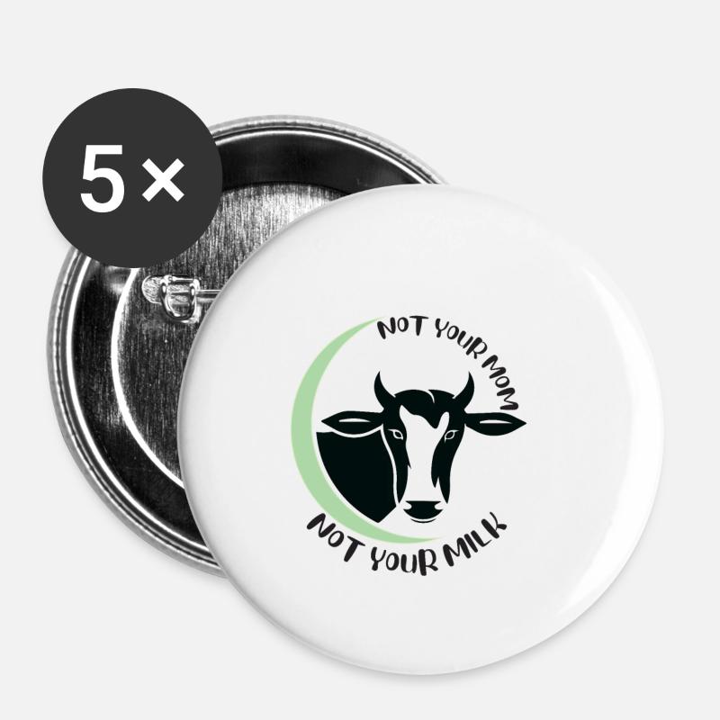 vegan - Buttons small 1''/25 mm (5-pack) - white