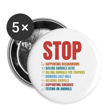 Save The Planet - Animal Rights Organization - - Buttons klein 25 mm (5er Pack) - Weiß - Vorne