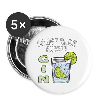 LANGE REDE KURZER GIN - Buttons klein 25 mm (5er Pack) - Weiß - Vorne