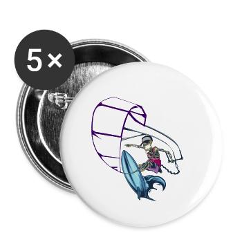 kitesurfing - Buttons small 1''/25 mm (5-pack) - white - Front
