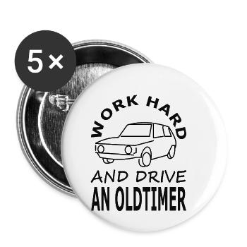 Classic car driving cool car gift motorist - Buttons small 1''/25 mm (5-pack) - white - Front