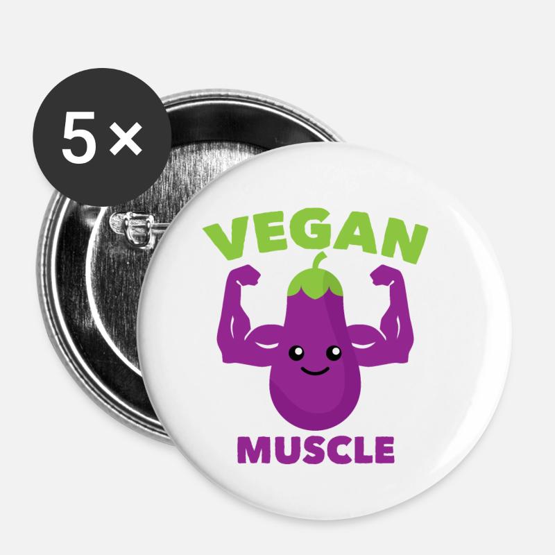 Vegan muscles - Buttons small 1''/25 mm (5-pack) - white