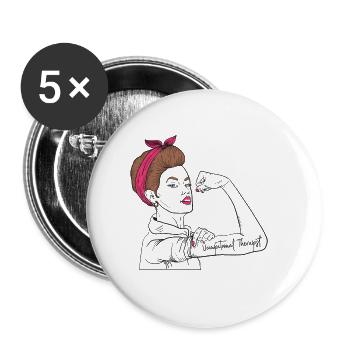 Ergotherapeut Rosie The Riveter - Buttons klein 25 mm (5er Pack) - Weiß - Vorne
