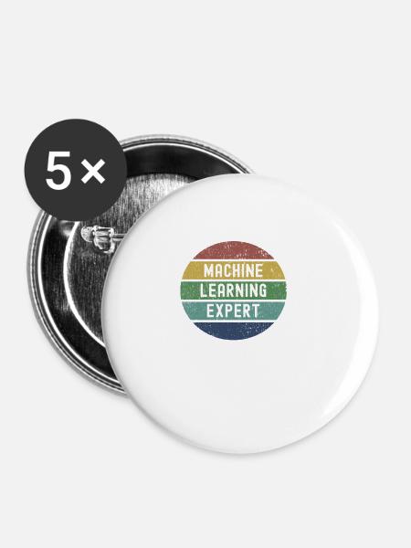 Machine Learning Experte Geschenk - Buttons klein 25 mm (5er Pack) - Weiß