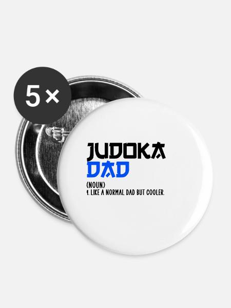 judoka guy - Buttons klein 25 mm (5er Pack) - Weiß