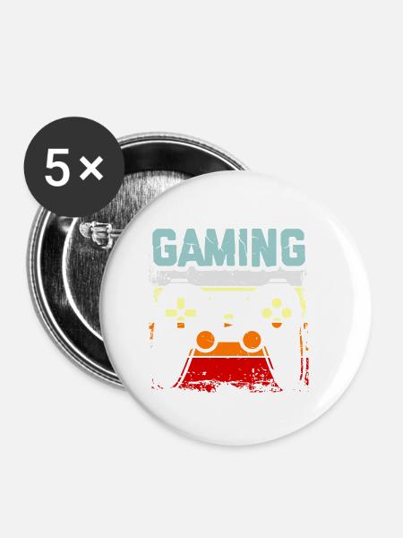 Computer Gaming - Buttons klein 25 mm (5er Pack) - Weiß