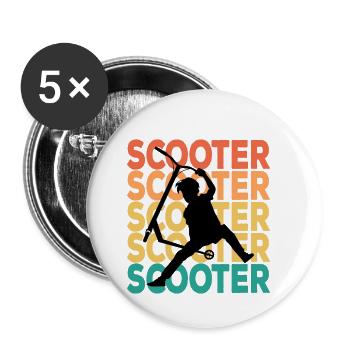 Scooter - Lot de 5 petits badges (25 mm) - blanc - Devant