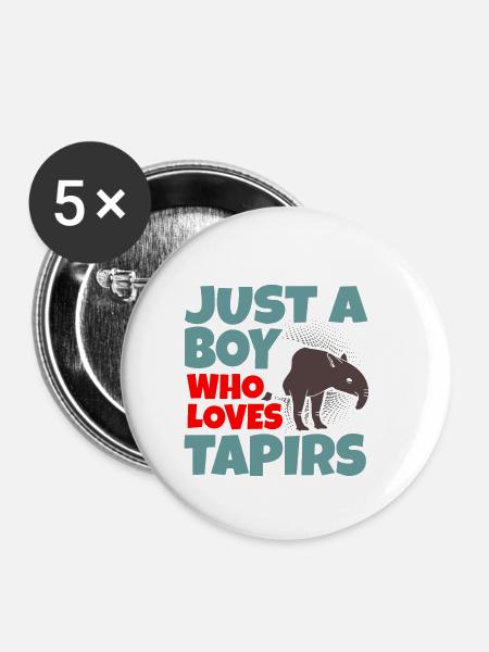 Tapir - Buttons klein 25 mm (5er Pack) - Weiß