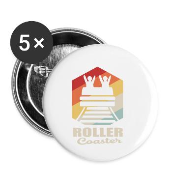 Montagnes russes - Lot de 5 petits badges (25 mm) - blanc - Devant
