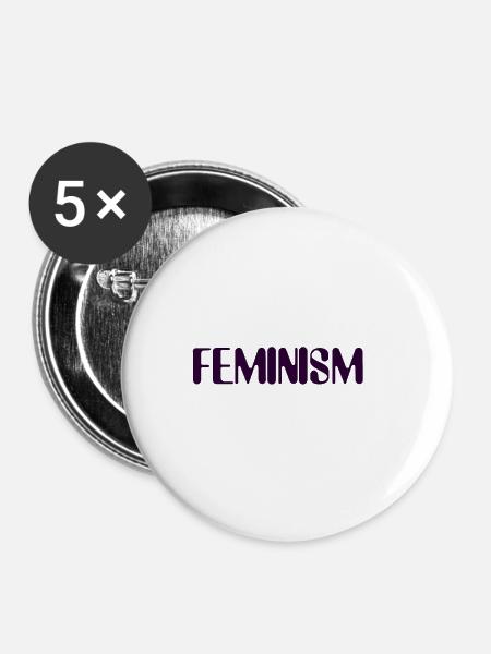 Feminismus - Buttons klein 25 mm (5er Pack) - Weiß